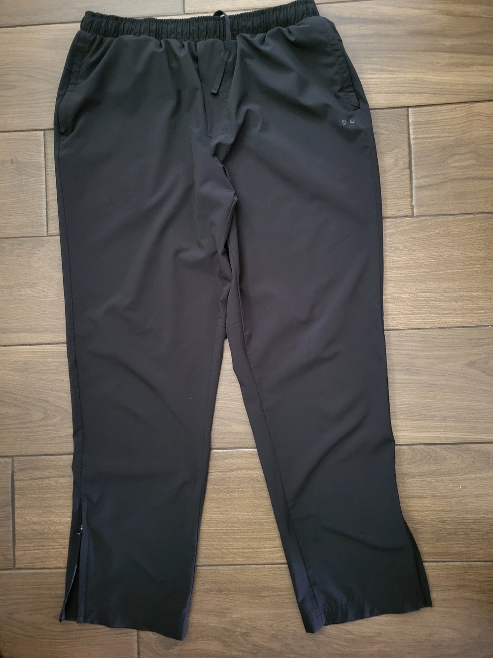 DSG Men's Black Performance Pants, Side Zipper Ankle Closing